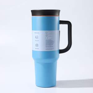 Taza de Viaje DD3932 de 40 oz, Doble Pared, Acero Inoxidable, Aislada <span class=keywords><strong>al</strong></span> Vacío, con Tapa y Asa Antiderrames para Café y Uso en el Auto - Product Image 5