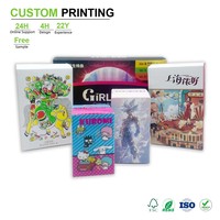 Boîte personnalisée en carton blanc avec impression CMJN, fond verrouillable, pelliculage satiné, en grammage élevé, pour jeu de cartes à collectionner