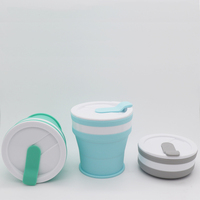 Tasse à café pliable et réutilisable en Silicone, ensemble de tasses avec Logo imprimé,