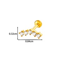 Perhiasan tindik tubuh YW 18G Stainless Steel Flat Back Labret Studs untuk bibir, daith, tragus, helix, rook, tulang rawan, dan tindik telinga.
