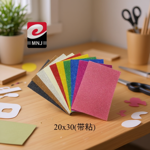 Fogli di schiuma glitterata Mnj 20x30 cm con adesivo per lavori manuali 1 pz - Product Image 2