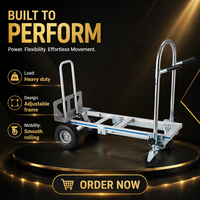 Chariot à main pliable en acier et aluminium, capacité de 550 lb, chariot à plateforme pliable pour le déménagement en entrepôt FHT250B