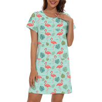 Chemise de nuit d'été pour femme à manches courtes, en soie de lait tricotée, respirante, antibactérienne, séchage rapide, avec logo personnalisé et imprimé