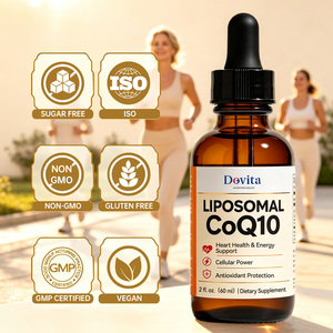 Gouttes de CoQ10 en marque blanche OEM 100 mg, biodisponibilité améliorée pour la santé cardiaque, la fonction cérébrale, l'anti-âge, le soutien immunitaire, sans OGM - Product Image 1