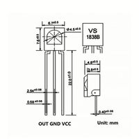 Chanzon 10 pièces VS1838B IR LED récepteur de Diode électroluminescente lampe infrarouge Photodiode VS1838 DIP bricolage pour Arduino phototransistor