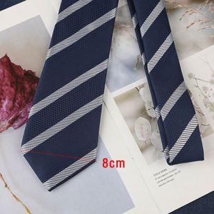Men's Business Casual Wide Design 8cm Hand <b>Tie</b> Neck Polyester Striped Business 8cm Neck <b>Tie</b> - Product Image 5