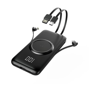 Hợp Thời Trang 4 Built-In Cáp Powerbank Không Dây 10000MAh 20000MAh Di Động Pin Ngoài - Product Image 2