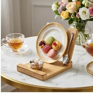 GL Moderno Soporte Plegable de Bambú para Vajilla, Tapa de Olla, Estante de Cocina, Accesorios para el Hogar para Platos, Botellas y <span class=keywords><strong>Sartenes</strong></span> - Product Image 4