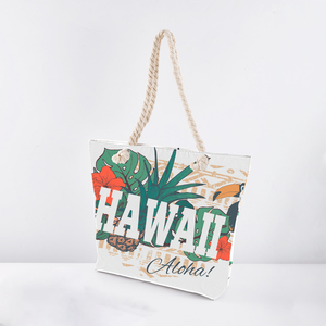<span class=keywords><strong>Sac</strong></span> fourre-tout Hawaii grande capacité pour dames île Souvenir toile voyage surf <span class=keywords><strong>sac</strong></span> de plage fermeture éclair pliable caractéristique lettre - Product Image 2