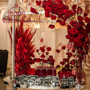 Round Shaped <b>crystal</b> side stainless steel <b>frame</b> wholesale wedding banquet wedding table - Product Image 2