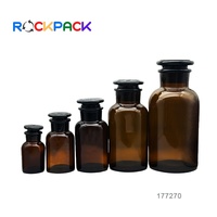 Amber Wide Mouth Chemical Lab Glass 30ml-1000ml Pharma Reactif Flacon de médicament avec bouchon en verre pour emballage
