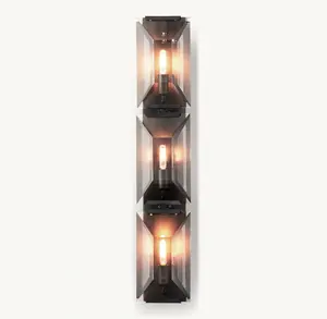 Sunwe Brass Wall Sconce Bed Hotel Copper Wall Light Classic Decor Black Brass Harlow Crystal Sconce