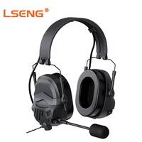 Casque tactique LSENG NRR26dB, équipé de connecteurs U-174/U, PTT&VOX et micro détachable pour le tir et l'entraînement tactique