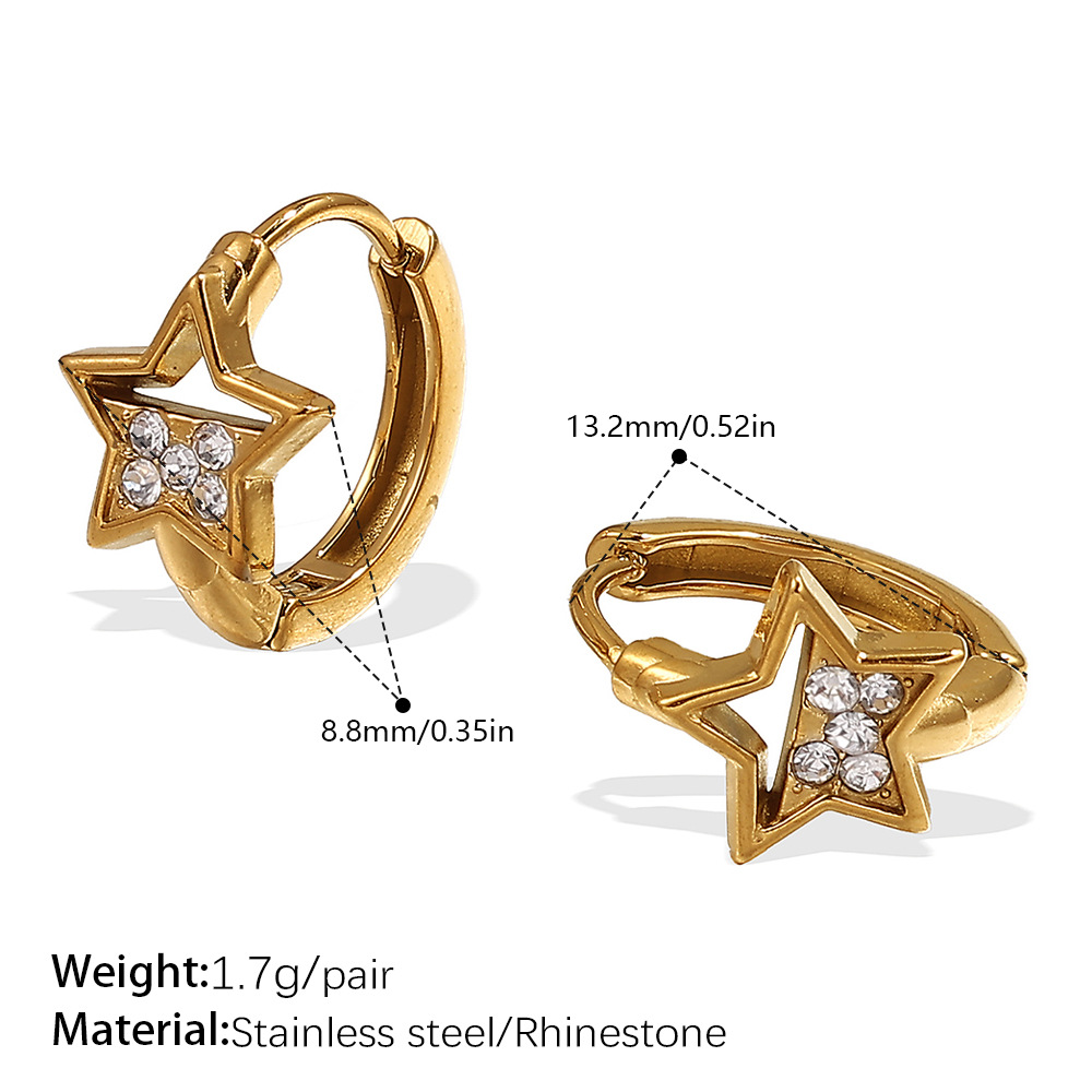 EH1088WEG Pendientes de aro de oro con diamantes blancos