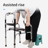 Bâton de marche de rééducation pour personnes âgées avec fonction pousser/assister à s'asseoir, prévention des chutes et aide à la marche assistée