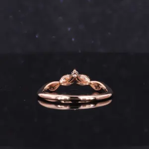 10k Rose Gold Delicate Band Ring Classic Lab Grown Diamond Ring