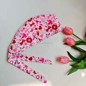 Gorros Quirúrgicos con Lazos Traseros Personalizados para la Concienciación sobre el Cáncer de Mama, con Forro de Satén - Product Image 1