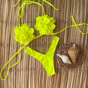 Sexy Floral Micro <span class=keywords><strong>Bikini</strong></span> 2024 mujeres traje de baño femenino Tanga Bikinis conjunto brasileño traje de baño Biquini niñas traje de baño - Product Image 1