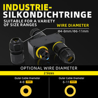 Y Type 1 entrée 2 sorties branche câble d'alimentation distributeur Push-wire IP68 connecteur étanche 2 broches 3 broches