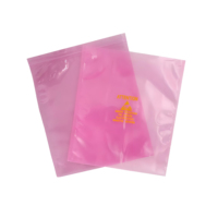 Sac en polyéthylène ESD PE/PET avec fermeture éclair rose rouge personnalisée, poche debout, caractéristiques de sécurité pour l'électronique grand public, marque Btree