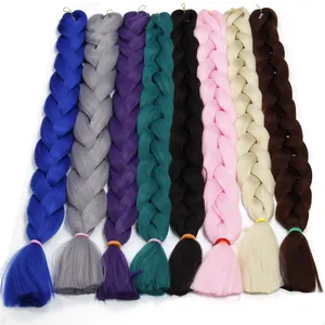 White Purple Pink 88 kinds of color combinations Ombre Braiding Hair Synthetic Jumbo Braids Hair 24inches 100g