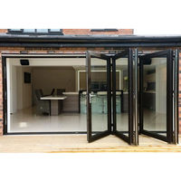 DAIYA folded balcony patio double tempered glazed aluminum door with thermal break design