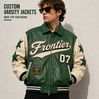 Blouson universitaire matelassé en cuir pour homme, personnalisable avec broderie, patchwork, logo, doublure, multi-saisons, style Letterman, OEM