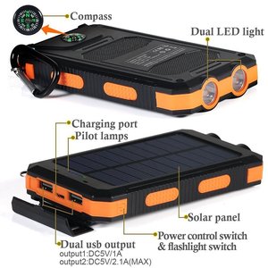 Power Bank Solare Impermeabile da 20000mAh con Bussola, Caricabatterie per Telefono Modello P2, Personalizzazione Logo Supportata - Product Image 3