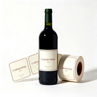 Étiquettes de vin personnalisées en papier autocollant, rouleau d'autocollants pour bouteilles de vin, impression d'étiquettes pour bouteilles de vin, emballage de bouteilles en verre pour les caves à vin