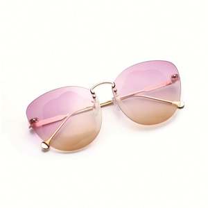 Nouvelles Lunettes de Soleil Vintage de Luxe pour Femmes 2020, Lunettes de Soleil Dégradées Surdimensionnées Sans Monture pour Femmes - Product Image 6