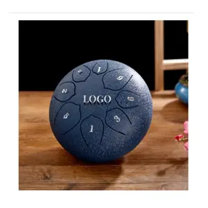 JELO Customized Logo Mini Percussion Drum Ethereal Hand Pan Tunable Steel Tongue Drum 6 Inch 8 Note