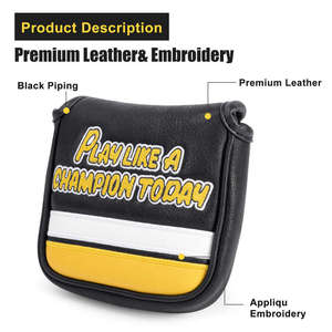 Fast Delivery Golf Cover Magnetic Mallet Golf Club Covers Funny Embroidery Golf Mallet <b>Putter</b> Head Cover - Product Image 3