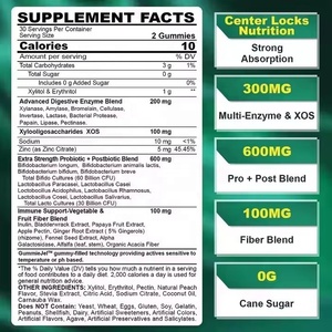 Gomitas de <span class=keywords><strong>Fibra</strong></span> Sin Azúcar con Enzimas Digestivas Múltiples, Probióticos <span class=keywords><strong>y</strong></span> Prebióticos, Fórmula Natural de Suplemento Dietético - Product Image 2