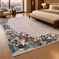 Tapis tufté à la main de luxe personnalisé en laine de Nouvelle-Zélande et soie de bambou, style abstrait, pour hôtel, villa, salon, projet