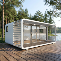 Cabane mobile de 40 pieds, Tiny Apple Cabin, assemblage rapide, maison préfabriquée de luxe pour le glamping, idéale pour les hôtels, les centres de villégiature et les magasins éphémères