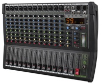 Mezclador de Audio Profesional Xtuga GLB1208 de 12 Canales para DJ, Construcción de Metal y Plástico, Software DSP