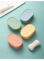 Outdoor-Reise-Seifenbox, tragbar, umweltfreundlich, für Badezimmer, wasserdicht, auslaufsicher, Kunststoffgehäuse mit Deckel, einfacher Stil, 4 Farben