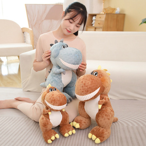 Vente en gros de dinosaure mignon souriant doux en peluche oreiller jouets personnalisés adorable dessin animé peluches PP coton rempli d'<span class=keywords><strong>animaux</strong></span> jouets en peluche - Product Image 4