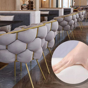 ชุดเฟอร์นิเจอร์ร้านอาหารสไตล์นอร์ดิกสมัยใหม่ ชุดโซฟาบูธหลากสีสัน ขาโลหะสีทอง ชุดเก้าอี้รับประทานอาหาร<span class=keywords><strong>คาเฟ่</strong></span> และชุดโต๊ะหินอ่อน - Product Image 1