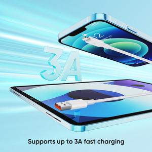 สายชาร์จเร็ว <span class=keywords><strong>VIDVIE</strong></span> คุณภาพสูง 3A สีขาวดำ 1 เมตร สายดาต้าโทรศัพท์มือถือ USB to Lightning - Product Image 3