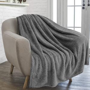 Couverture <span class=keywords><strong>de</strong></span> jet Sherpa pour canapé, couverture en peluche chaude et moelleuse pour le <span class=keywords><strong>lit</strong></span>, jet léger super doux et confortable - Product Image 5