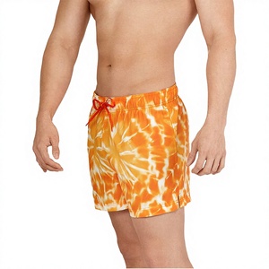 <b>Men's</b> Tie Dye Board Shorts Blue White Quick Dry Drawstring Casual Swim <b>Trunks</b> Short Length Mid Waist - Product Image 3