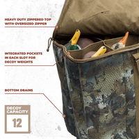 Sac de chasse pour canards avec protection rembourrée imperméable, 12 emplacements pour leurres de canards, fond drainant