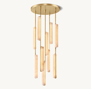 Laiton Design Créativité Salon <span class=keywords><strong>Led</strong></span> Pendentif Lumière Linéaire Longue Bande Français Classique Intérieur Lustre Éclairage - Product Image 2