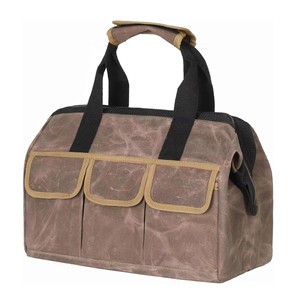 Sac à dos d'électricien personnalisable OEM/ODM à ouverture supérieure, en toile imperméable, rangement universel pour outils de jardinage et de menuiserie - Product Image 1