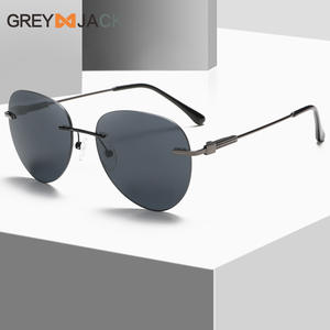 Gafas de sol Greyjack sin marco para mujer, estilo aviador, metal negro, UV400, clase 2, G060 - Product Image 2