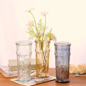 Ornamen vas kaca meja makan, dekorasi rumah Modern penataan bunga ruang tamu