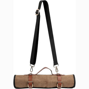 Échantillon gratuit Sac de rangement pour couteau de chef Toile Rouleau pour couteau de cuisine Sac à outils portable Sac pour couteau de chef de cuisine occidentale - Product Image 4