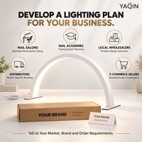 Lampe de table demi-lune pour manucure en gros, logo et emballage personnalisés, éclairage professionnel pour salons de manucure pour les distributeurs