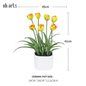 Oh arti vendita calda fiori artificiali tulipano decorazioni per la casa in vaso di natale laurea Halloween anno nuovo pasqua scopo decorativo - Product Image 1